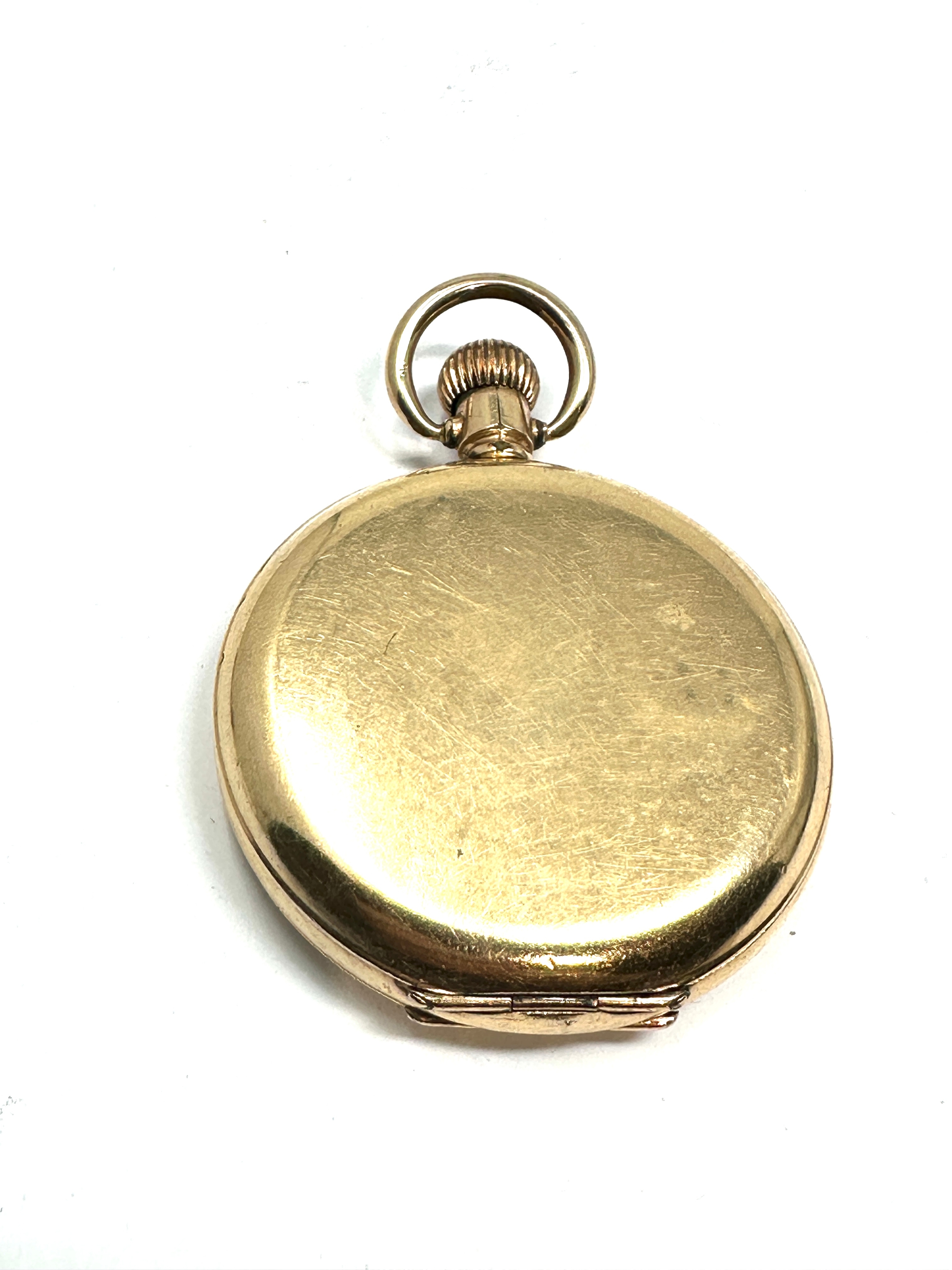 14ct gold plated waltham mass full hunter pocket watch the watch will tick when shaken but stops the