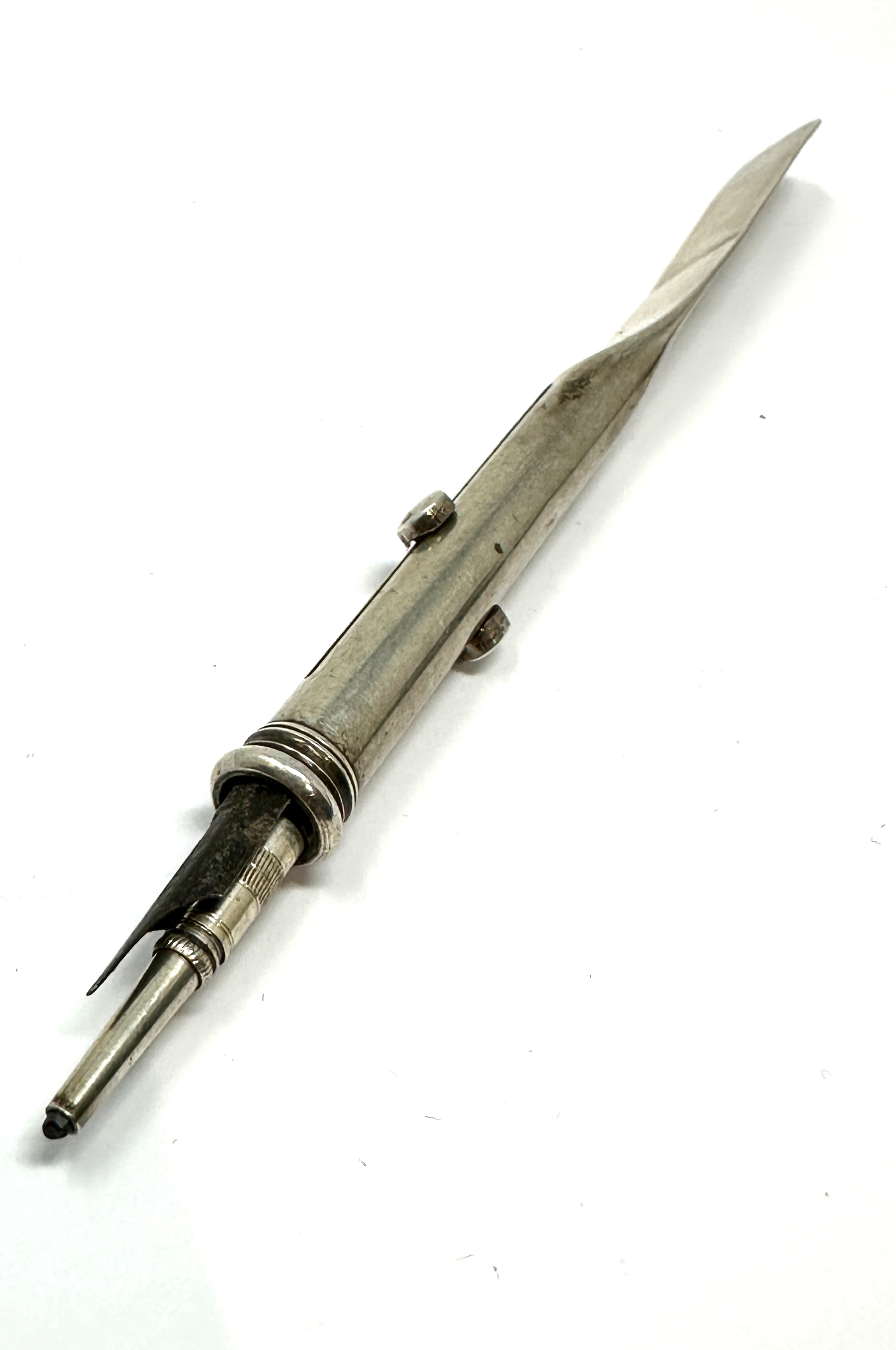 Antique silver sampson Morden expanding pencil & nib pen - Bild 2 aus 4