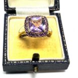 9ct gold amethyst ring weight 4.1g