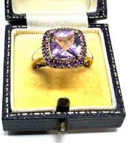 9ct gold amethyst ring weight 4.1g