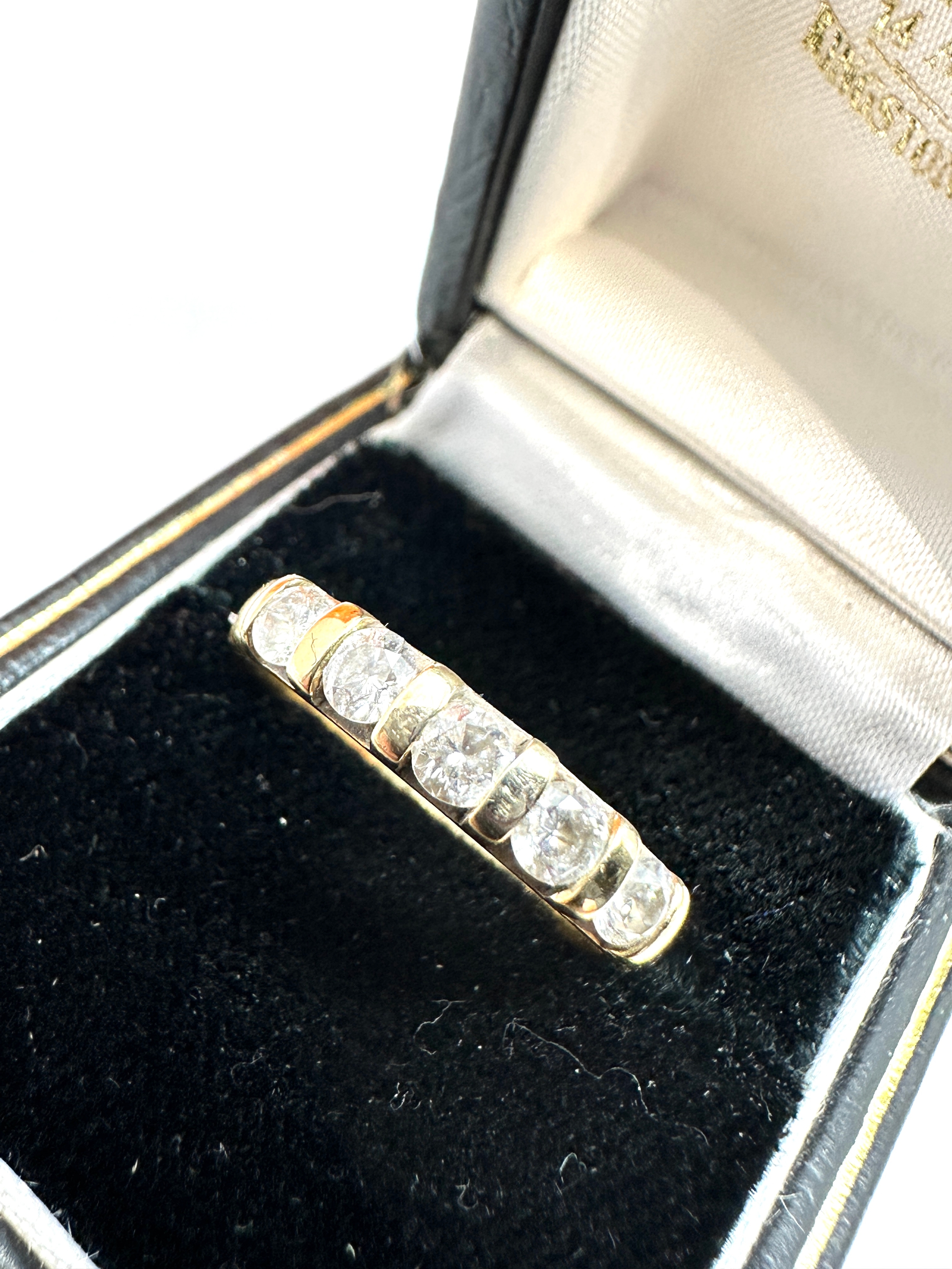 9ct gold diamond half eternity ring 0.50ct diamonds weight 2.5g - Image 2 of 3