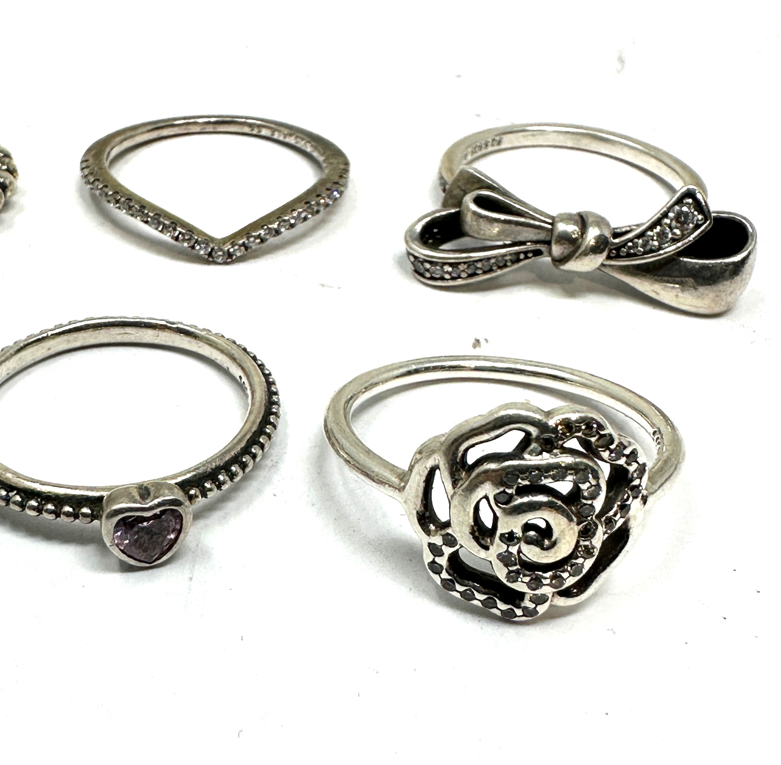 6 silver pandora rings - Image 3 of 3