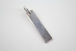 Silver ingot style pendant by designer Gucci (8g)