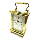 Brass carriage clock & key by bornand freres bicester clock ticks but stops