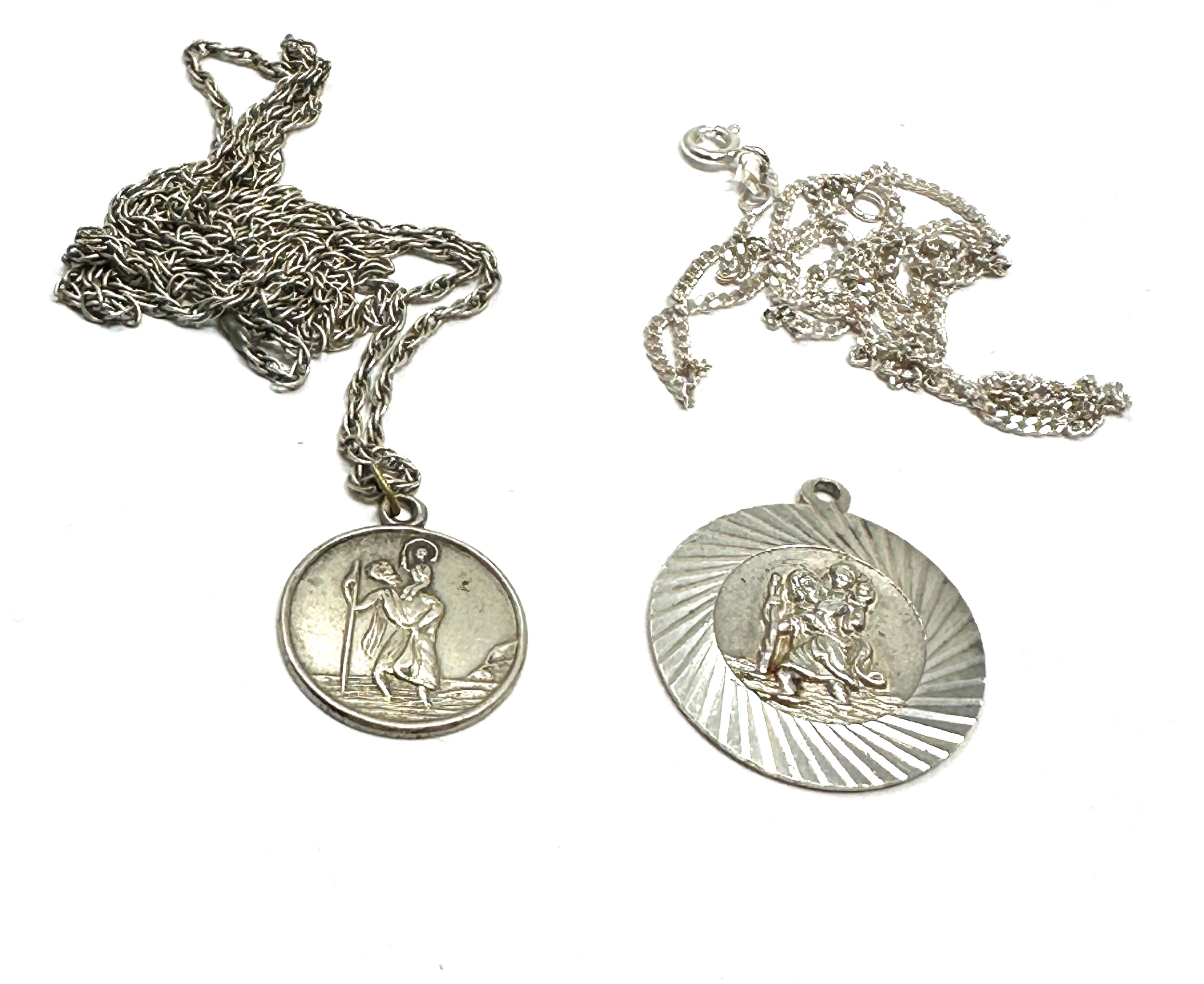 2 silver st christopher pendant necklaces 1 georg jensen