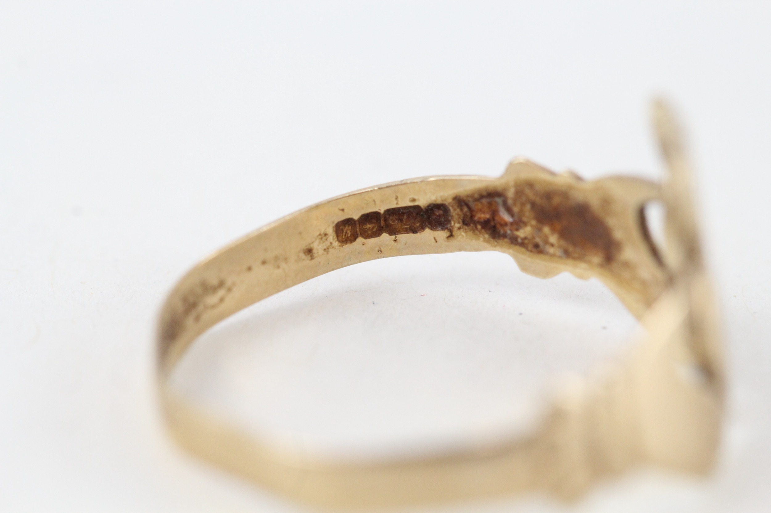 9ct gold claddah ring (2g) - Image 3 of 4