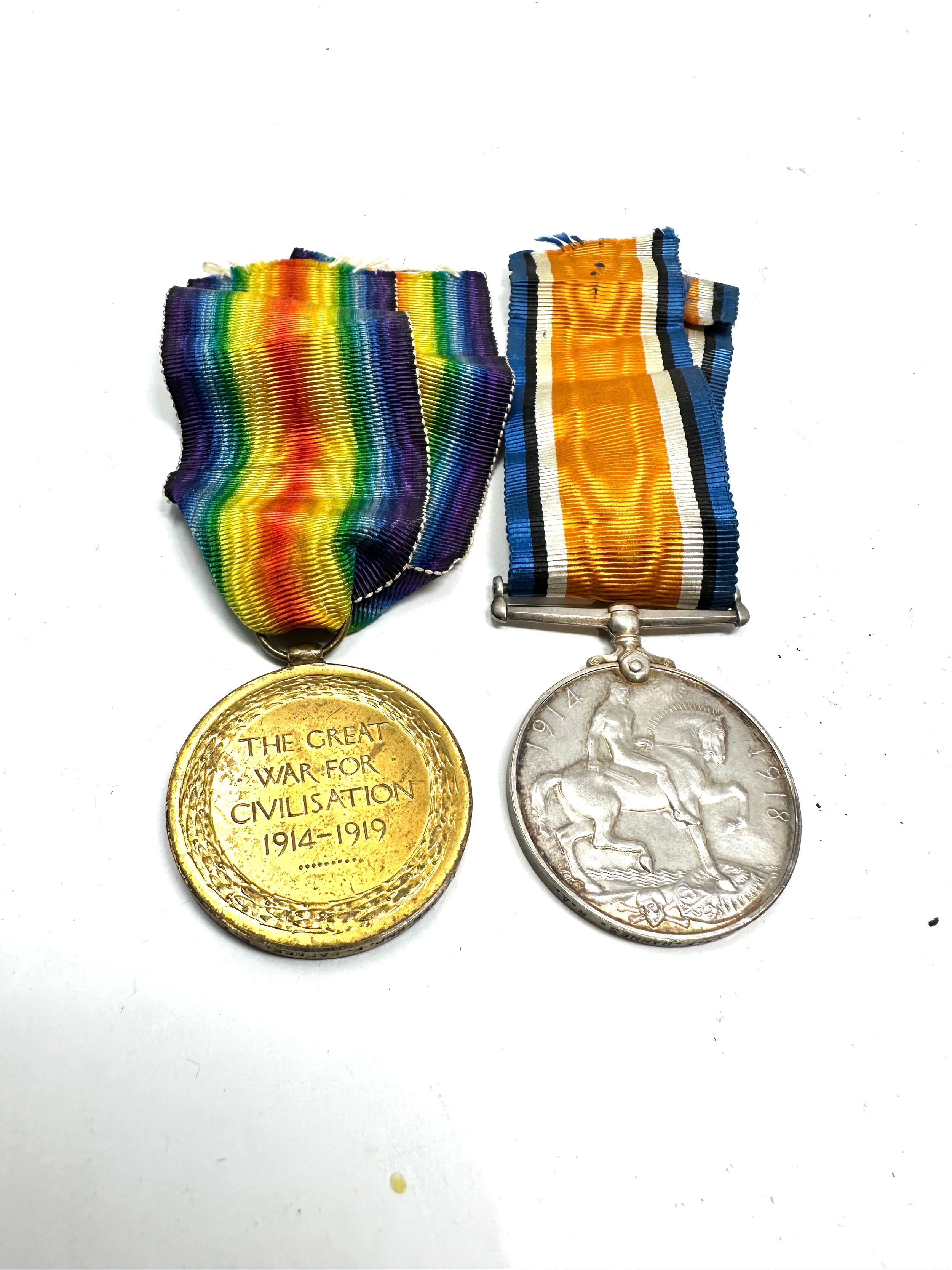 WW1 Medal pair K.I.A 108325 gnr f.barnes .r.a - Image 2 of 2