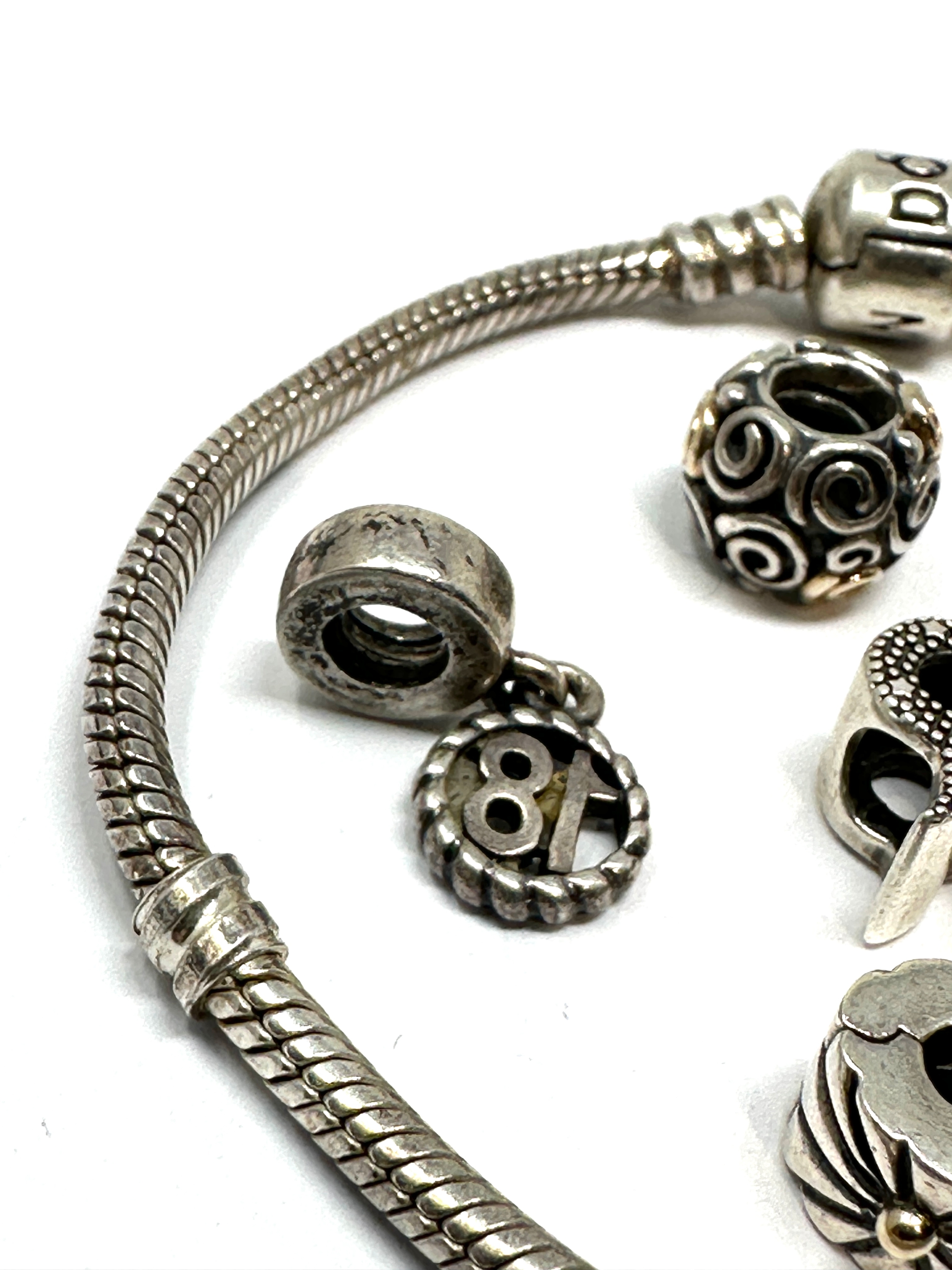 Pandora silver charms & pandora snake bracelet - Image 2 of 4