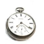 Large antique open face silver pocket watch r.Eprile Edinburgh the watch will tick when shaken but