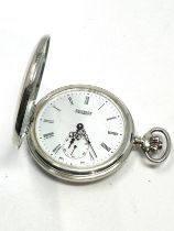 Vintage Gents Sterling Silver Pocket Watch Hand-wind Working presentation engraved