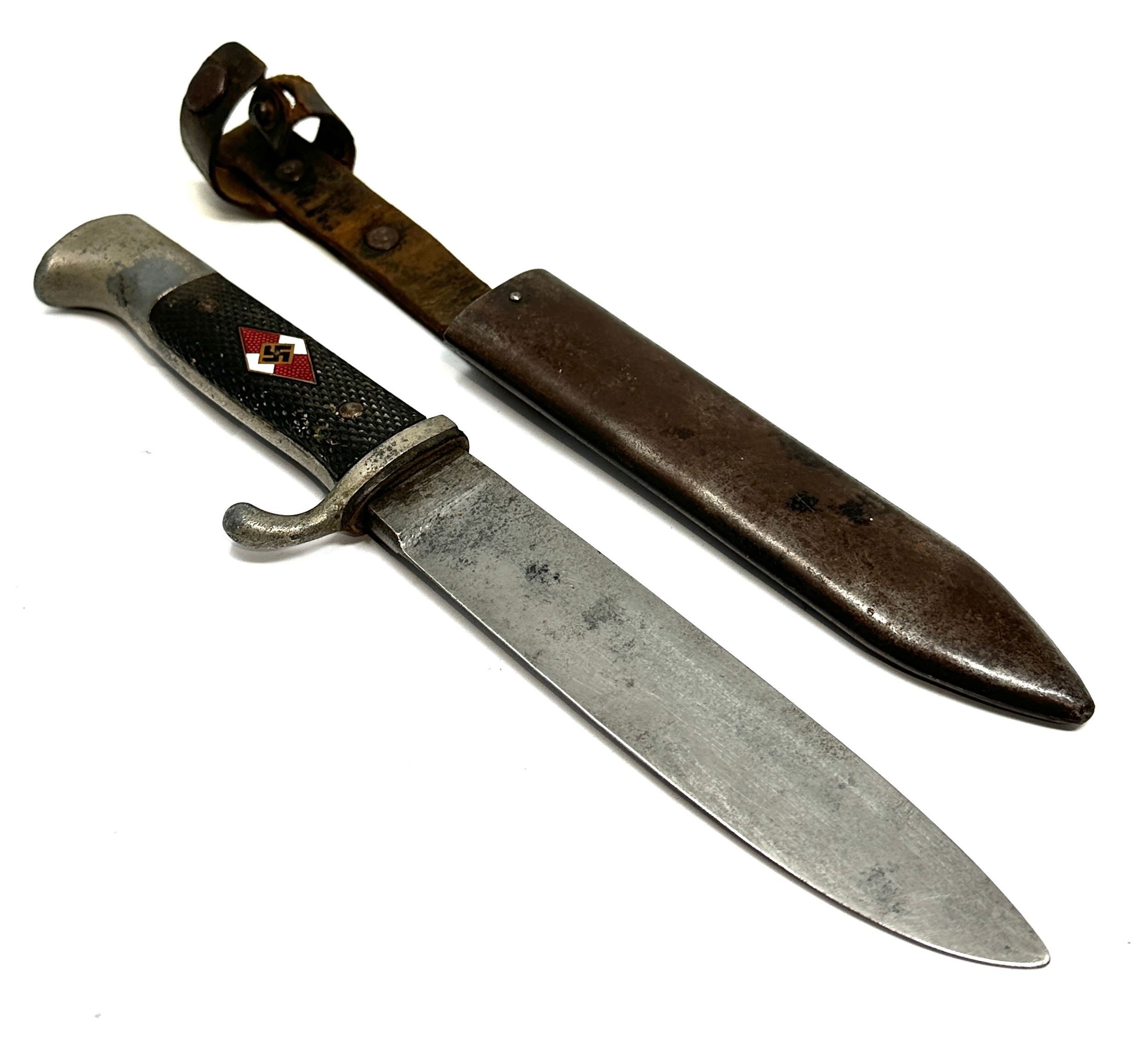 original WW2 German hitler youth dagger and sheath one side of handle damaged as shown - Image 2 of 5