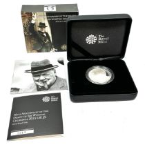 Royal mint 50th anniversary of the death of sir winston churchill 2015 £5 silver proof coin boxed
