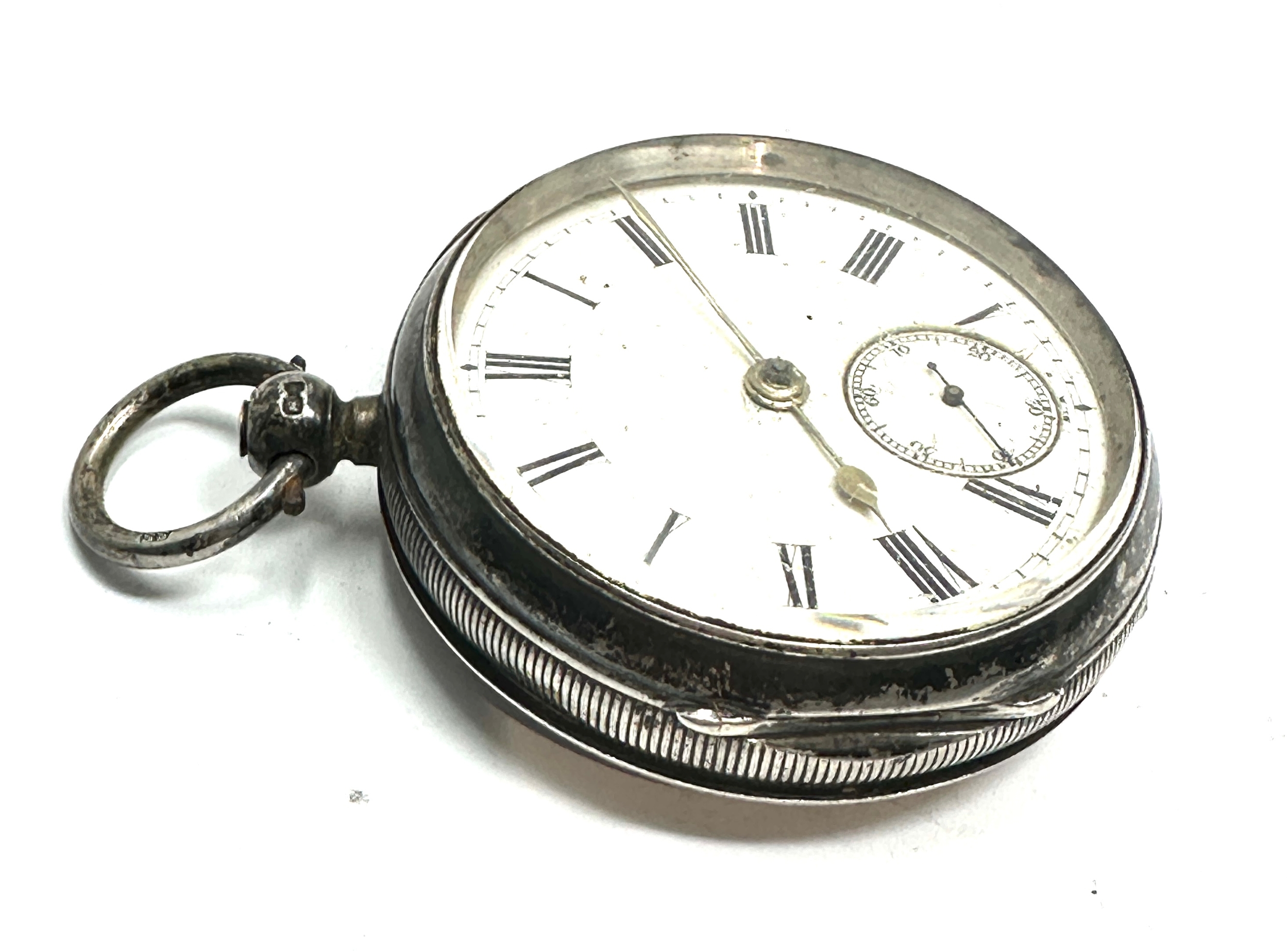 Antique silver pocket watch A monty London the balance spins freely fully wound not working - Image 2 of 4