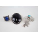 A collection of silver Native American jewellery including Sharon Cisco (46g)