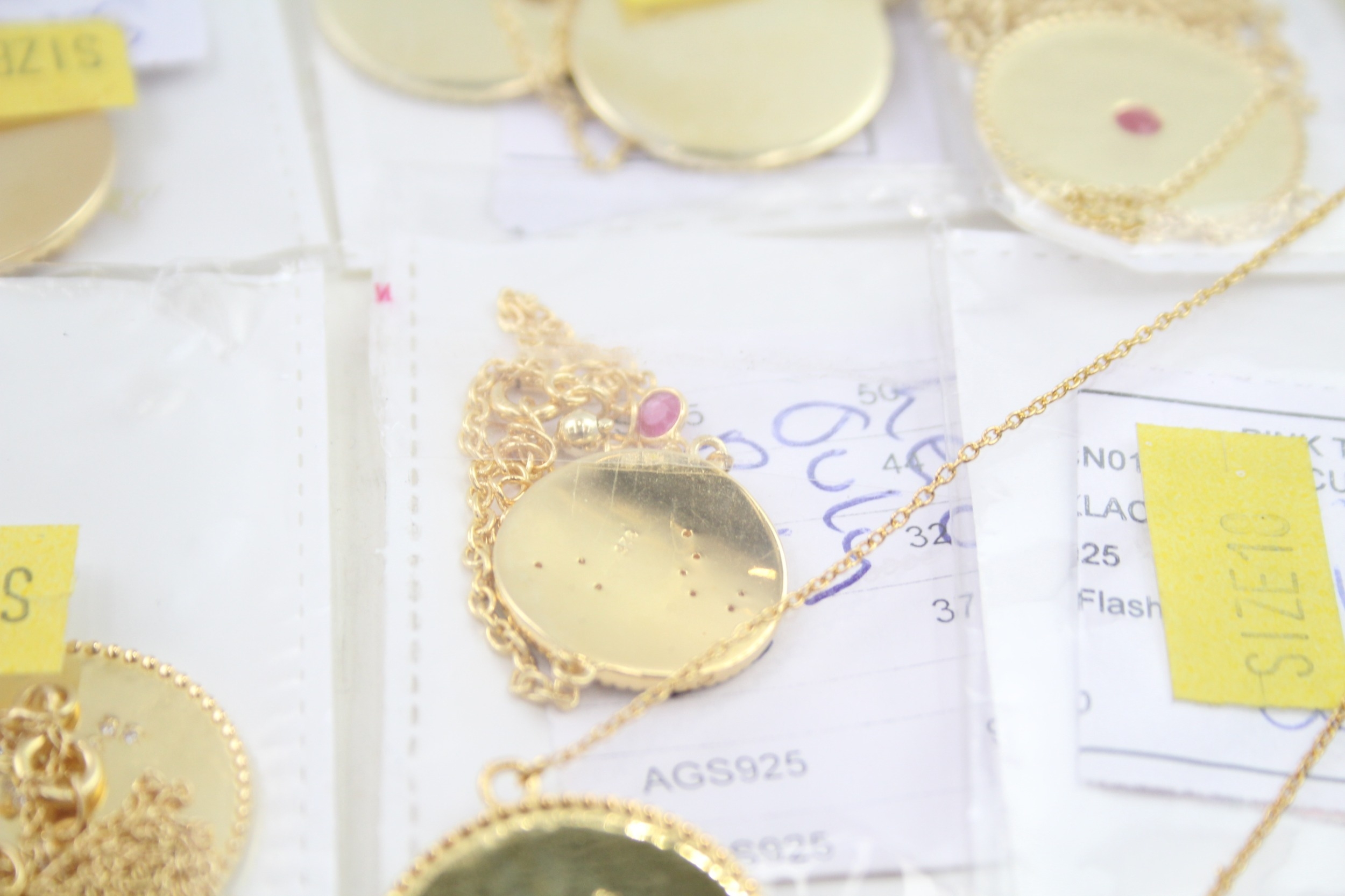 A collection of gold tone silver zodiac necklaces (100g) - Image 8 of 11