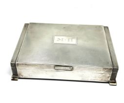 Large silver cigarette box measures approx 16cm by 11cm