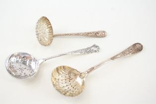 3 x .925 sterling sifter spoons inc victorian