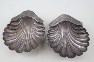 2 x .925 sterling shell form salt dishes