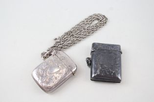 2 x .925 sterling vesta cases inc 1 w/ .925 sterling necklace