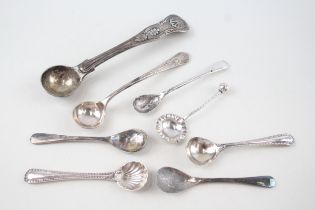 8 x .925 sterling condiment spoons inc georgian