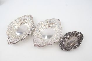 3 x .925 sterling pin / trinket dishes
