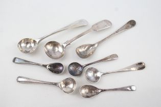 8 x .925 sterling condiment spoons inc georgian