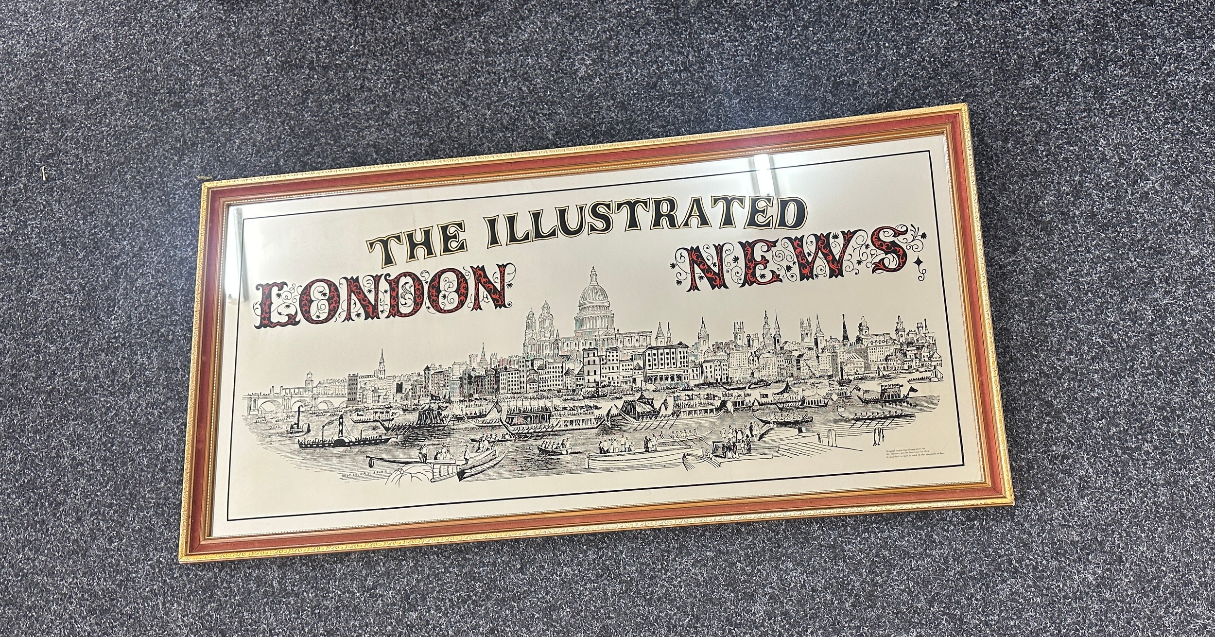 London illustrated news mirror measures approx 42 inches long by 21 wide - Bild 5 aus 5