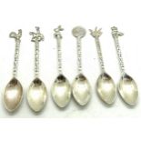 Set 6 silver 925 silver souvenir spoons Mazatlan, total approximate weight 30g