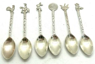 Set 6 silver 925 silver souvenir spoons Mazatlan, total approximate weight 30g