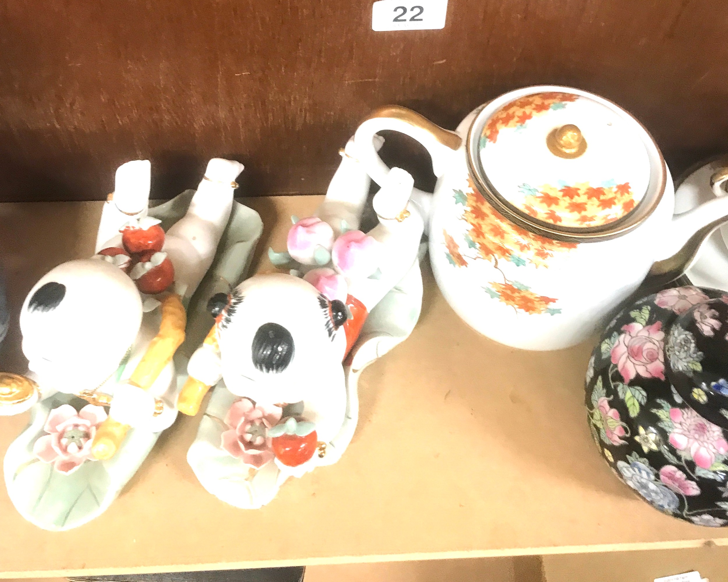 Selection of oriental miscellaneous to include ginger jars, vase, part tea set, pair figures etc - Image 2 of 7