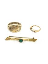 Selection of 9ct gold jewellery a/f total weight 7.8 grams