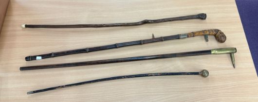 Selection of trench/ RAF/ military walking sticks