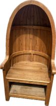 Pine Shepherd chair, measures approximately Height 58 inches, Width 28.5 inches, Depth 28 inches