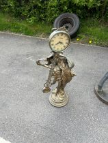 Art deco style lady clock, 36 inches tall