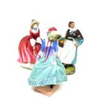 3 vintage Royal Doulton figures inc country lass HN1991 Denise HN2273 & Tantolettes HN1362 crack