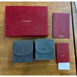 Selection of Cartier jewellery boxes/ paper work etc