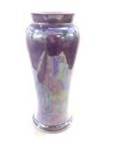 Antique Ruskin lustre vase 1921 lilac glaze with top decoration, height 32cm