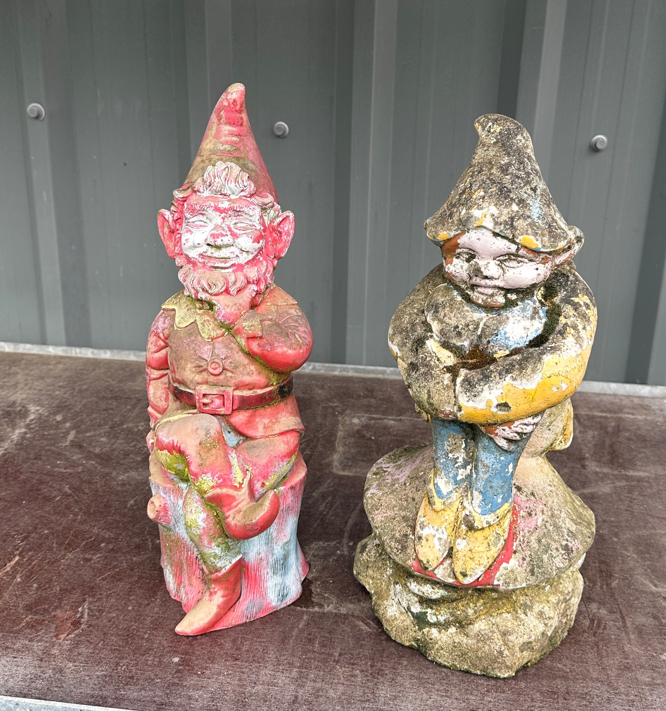 Two garden gnomes overall height of largest 15 inches tall - Image 3 of 3