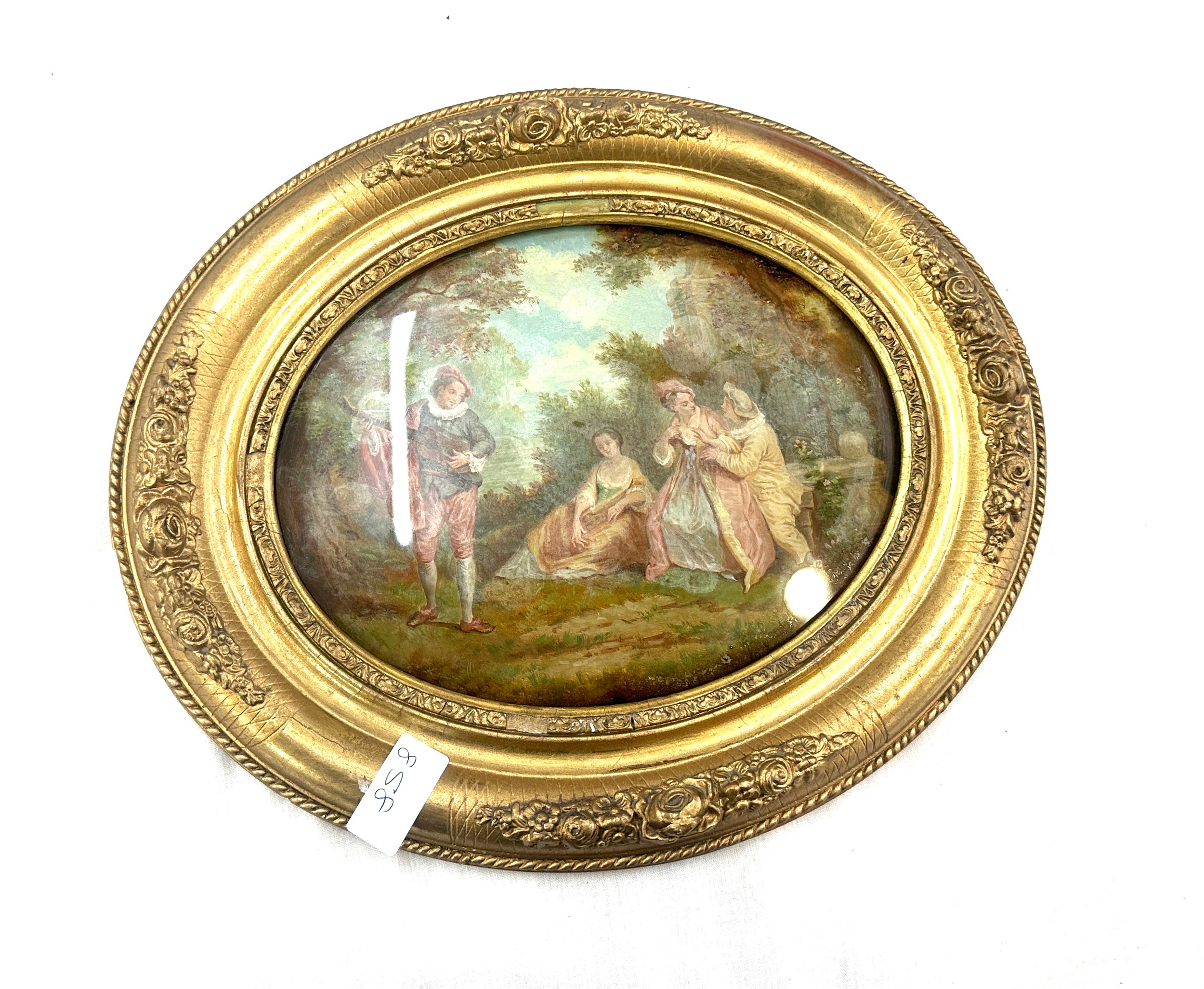 Oval gilt framed painting measures approx 13.5 wide by 11 long - Image 3 of 3