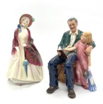 Royal Doulton grandpas story HN3456 and Paisley shawl HN1988, over all good condition