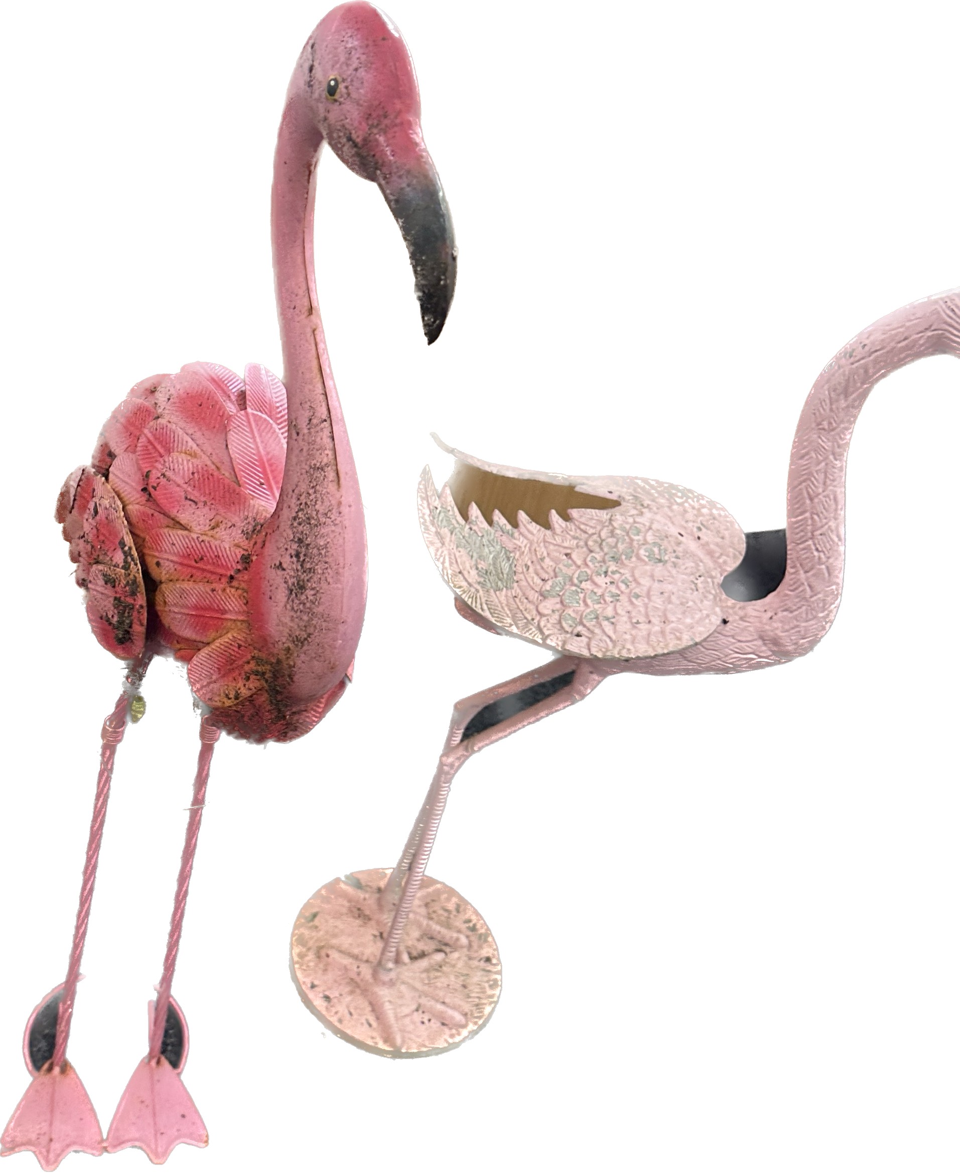 Selection of 3 metal flamingo figures height of tallest 47 inches - Image 3 of 4