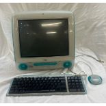 Apple G3 iMac Bondi Blue Retro Vintage Computer keyboard mouse model no 825-4845-A - untested