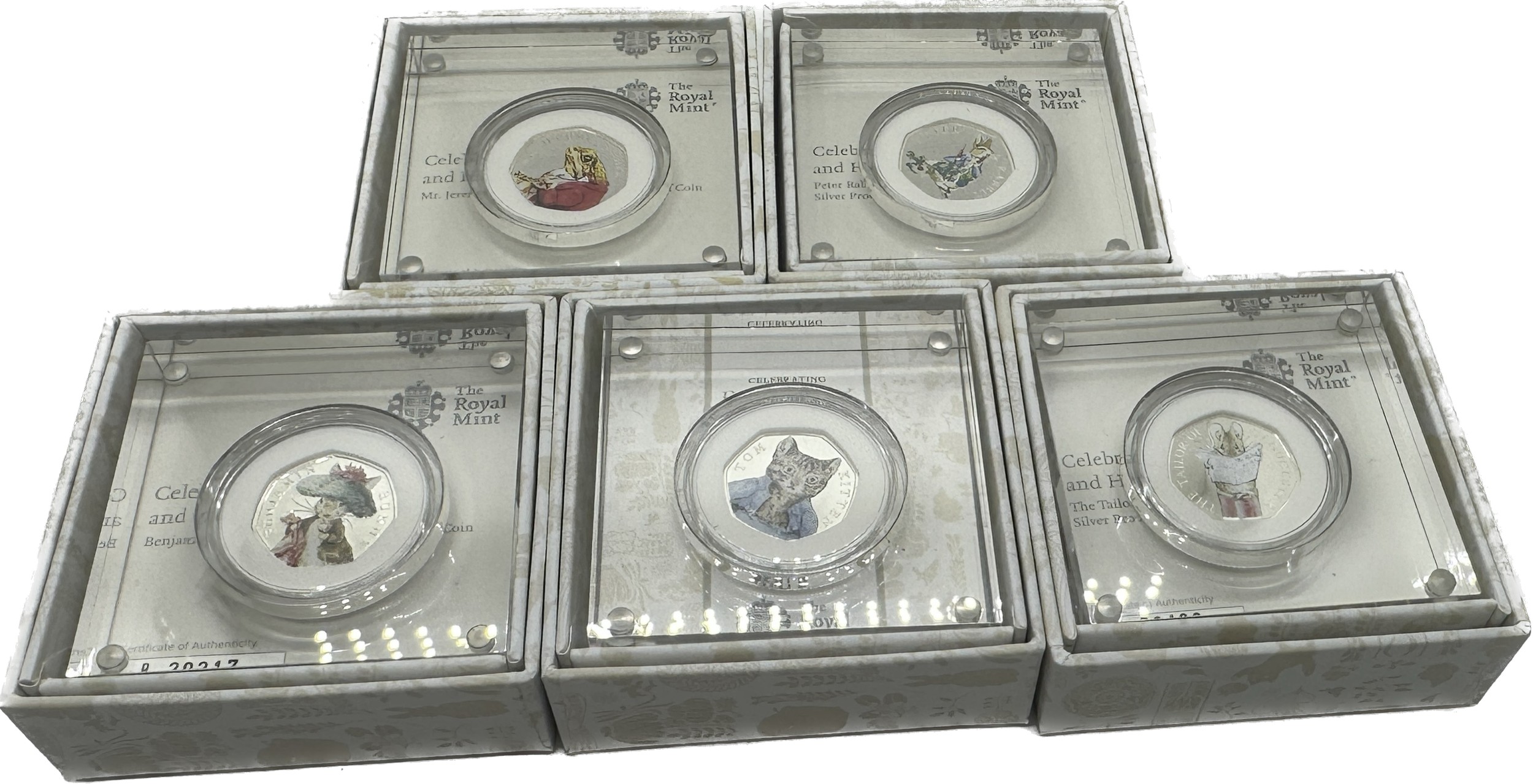 5 Boxed Beatrix potter Royal Mint picture 50ps