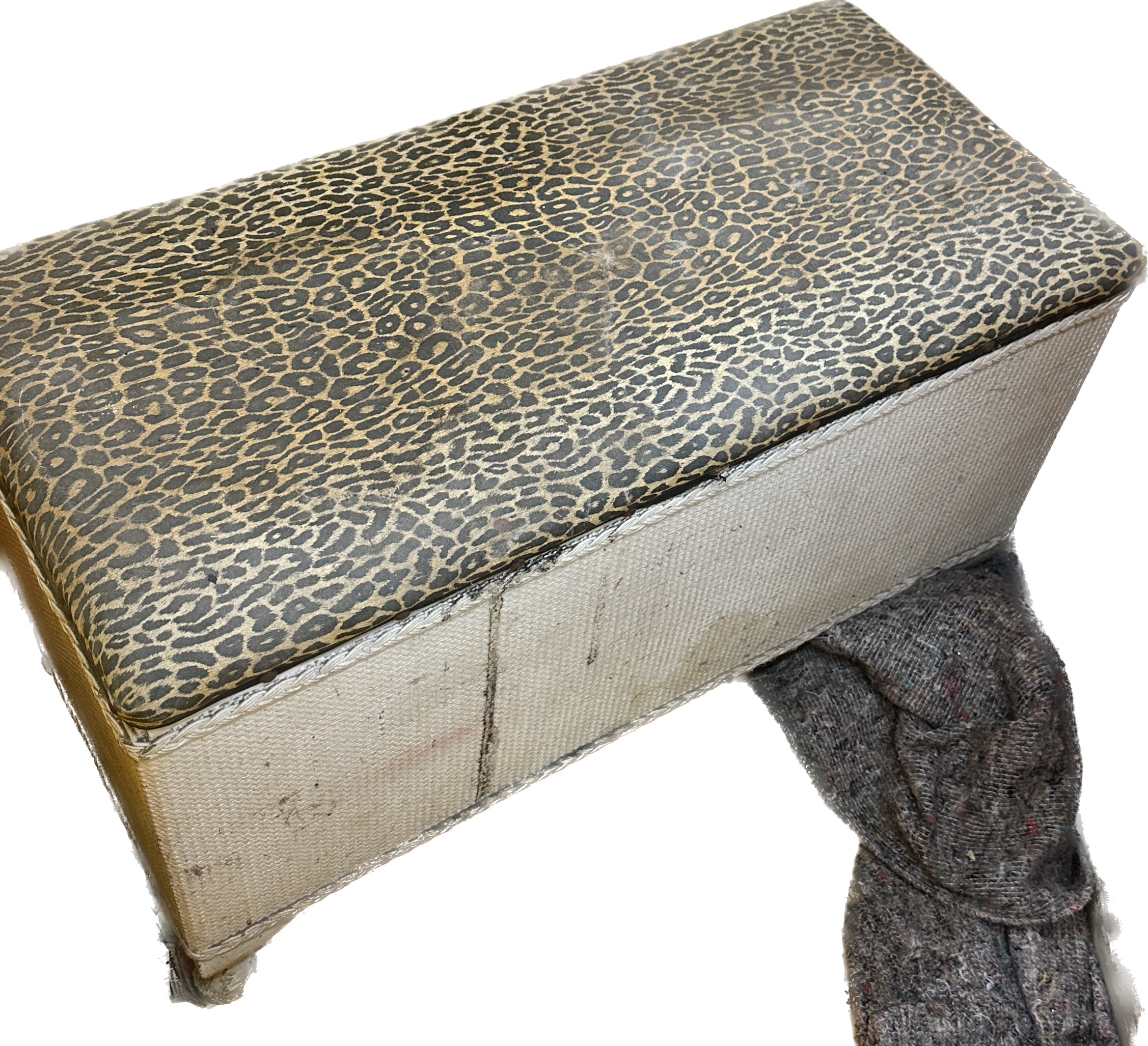 Wicker bedroom ottoman measures approximately 18 inches tall 29 inches wide 15 inches depth