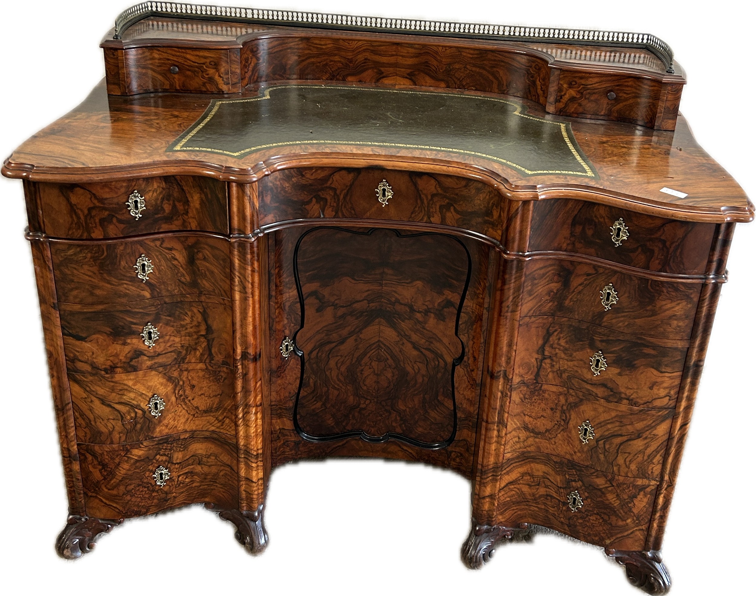 Reproduction of a 19th century Victorian walnut desk