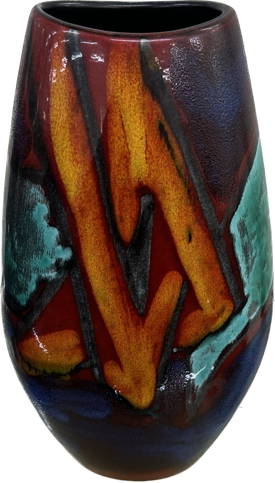 Poole Pottery Graffiti small Manhattan vase, overall height 26cm, good overall condition - Image 2 of 4