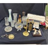 Selection of miscellaneous includes glassware, brassware etc