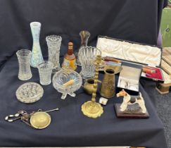 Selection of miscellaneous includes glassware, brassware etc