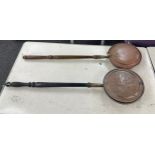 2 Vintage copper bed warming pans