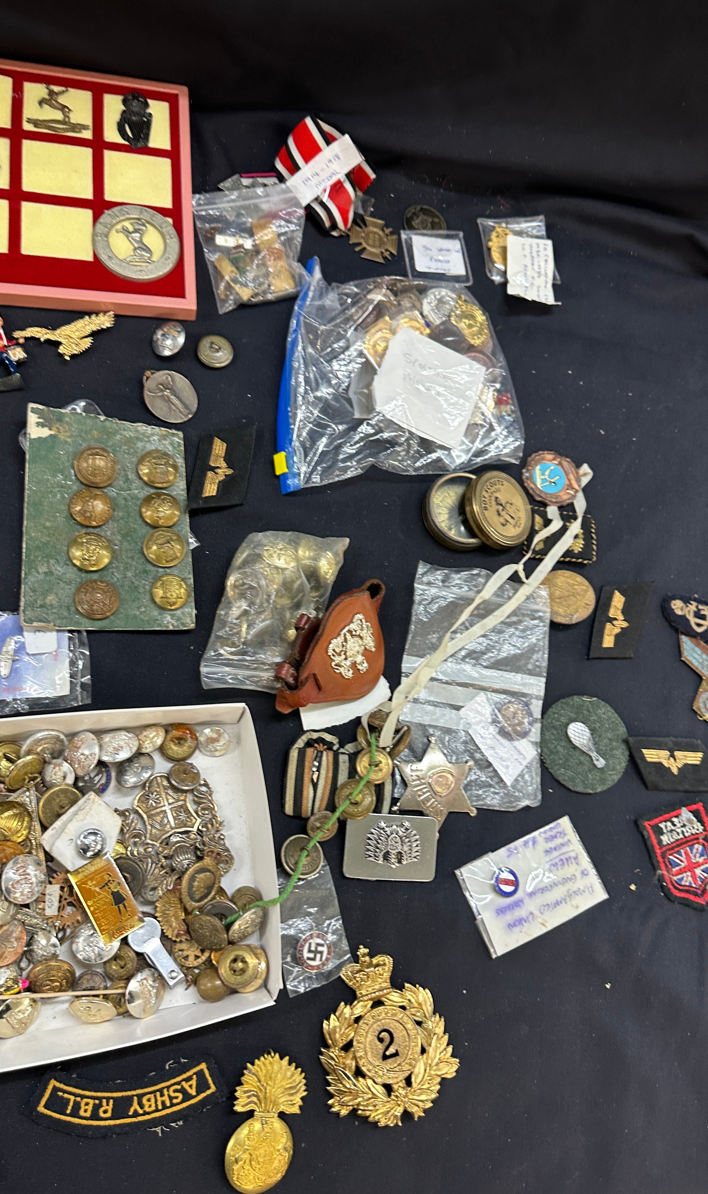 Large selection of collectables includes medals, buttons, boy scouts compass etc - Image 2 of 3